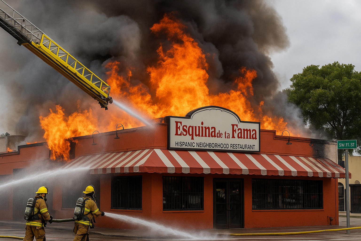 Fire Erupts at Popular Little Havana Eatery Esquina de la Fama