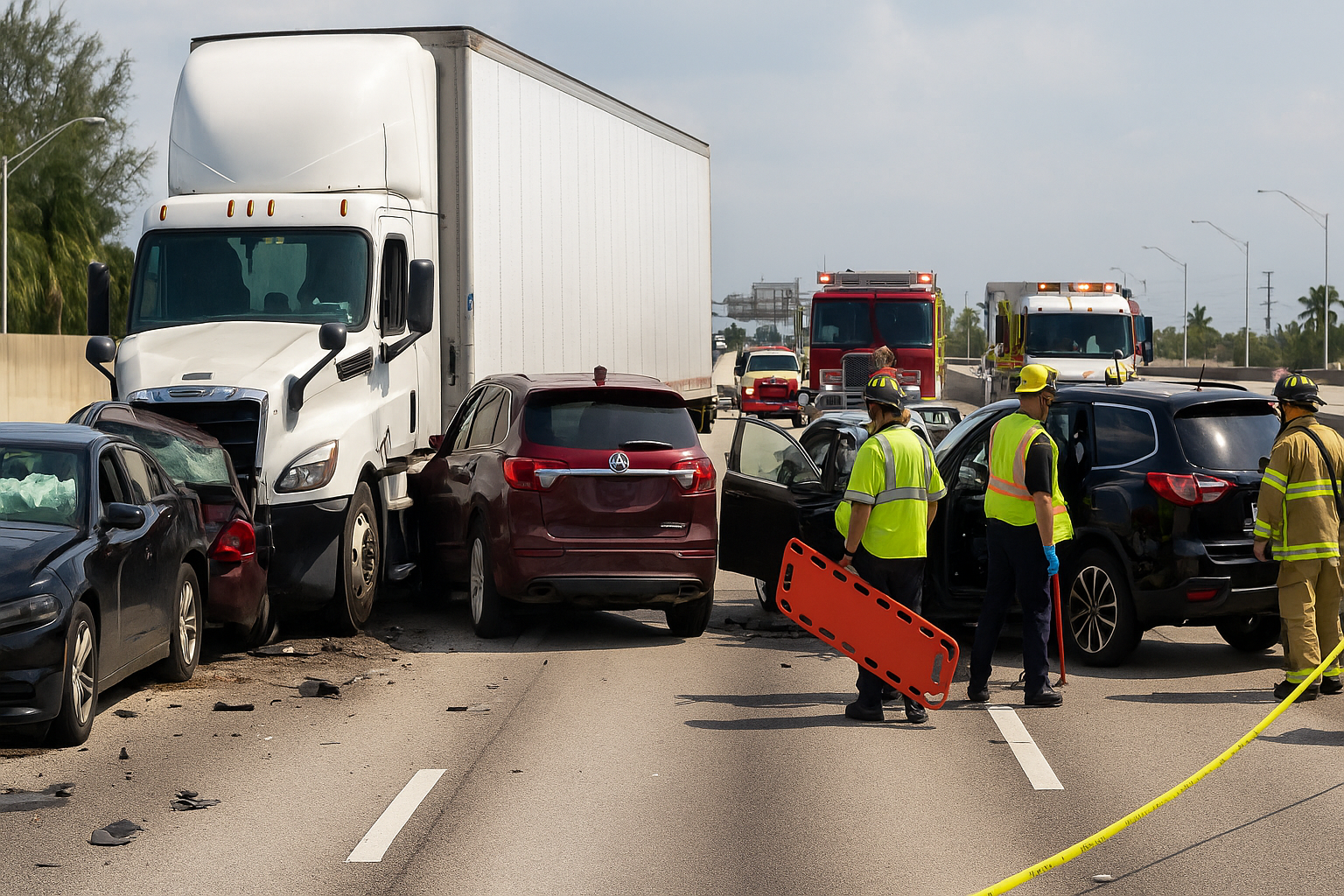 Chain-Reaction Crash on I-95 Leaves 29 Injured, 13 Hospitalized